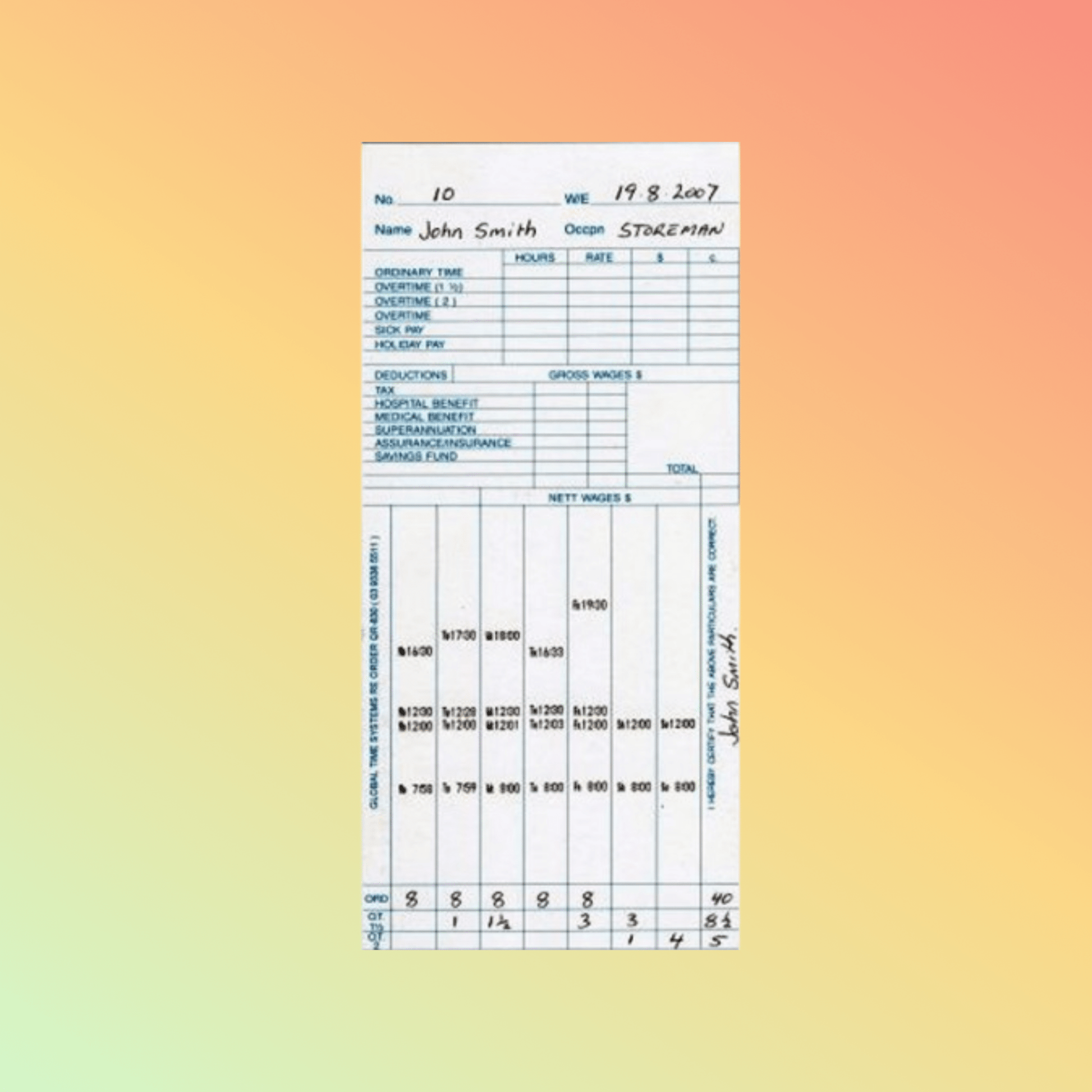 QR - 830/QR - 900 Time Cards - NEOTECH