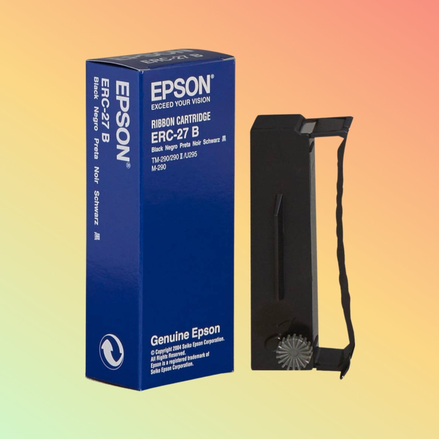 "Close-up view of Epson ERC 27 Ribbon, designed for reliable receipt printing in TMU295P printers."