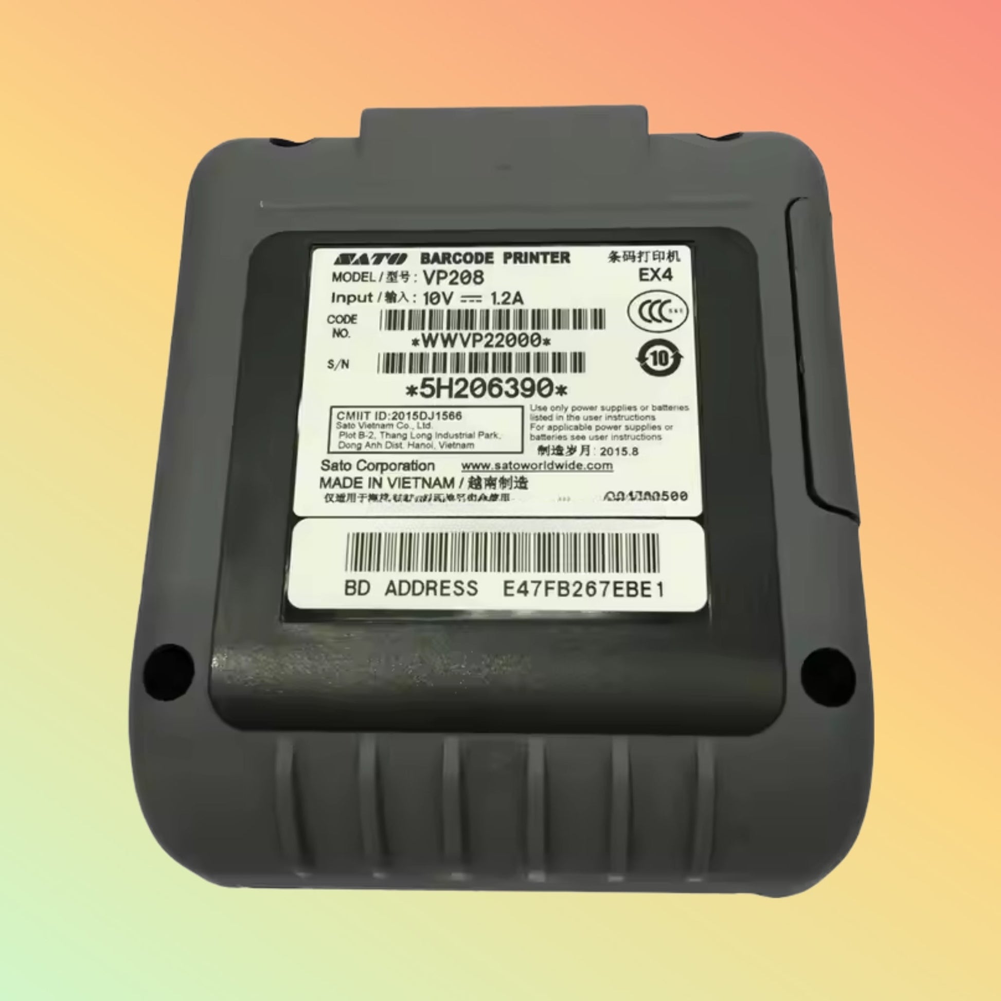 Sato Vp208 Handheld Receipt and Ticket Mobile Printer - NEOTECH