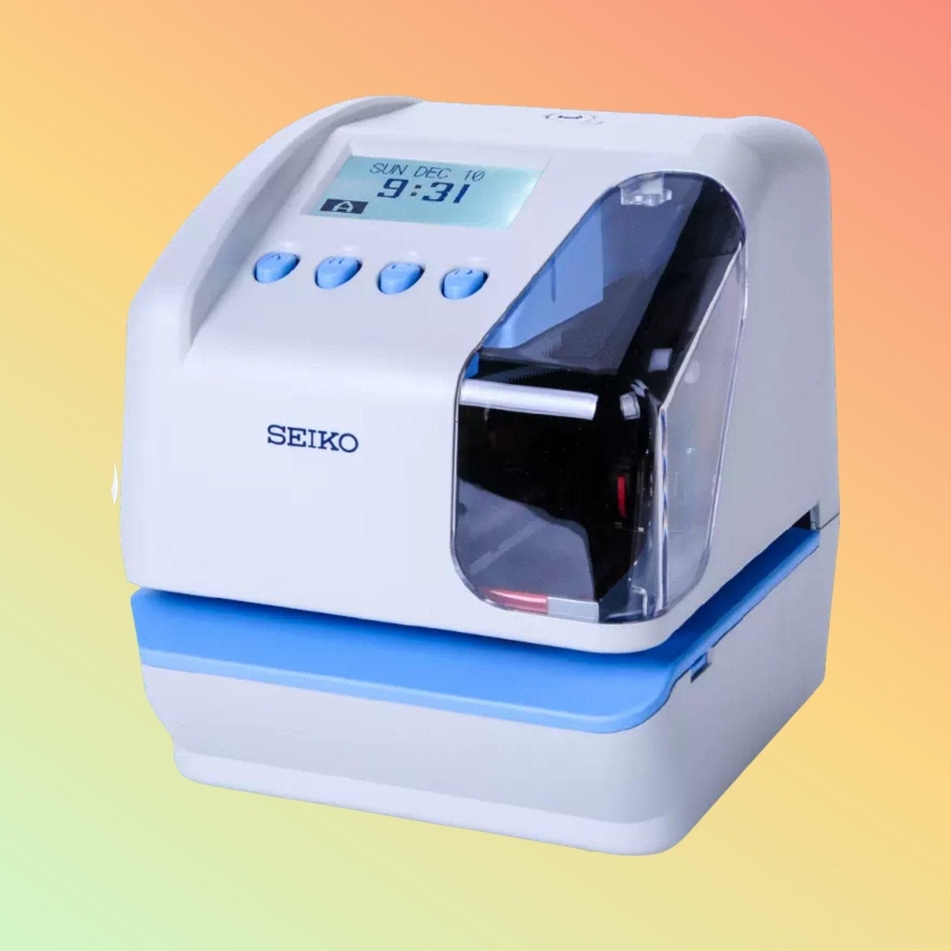 "TP-50 Time & Date Stamp illuminated print area for accurate positioning"