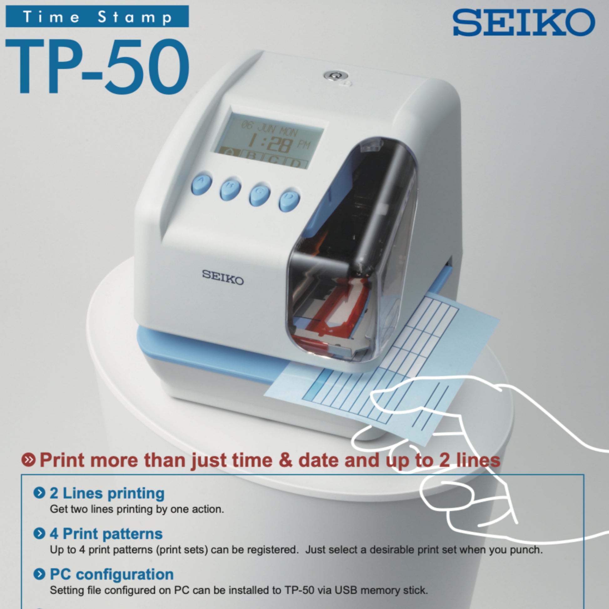 Seiko TP-50 used in office for attendance and record management