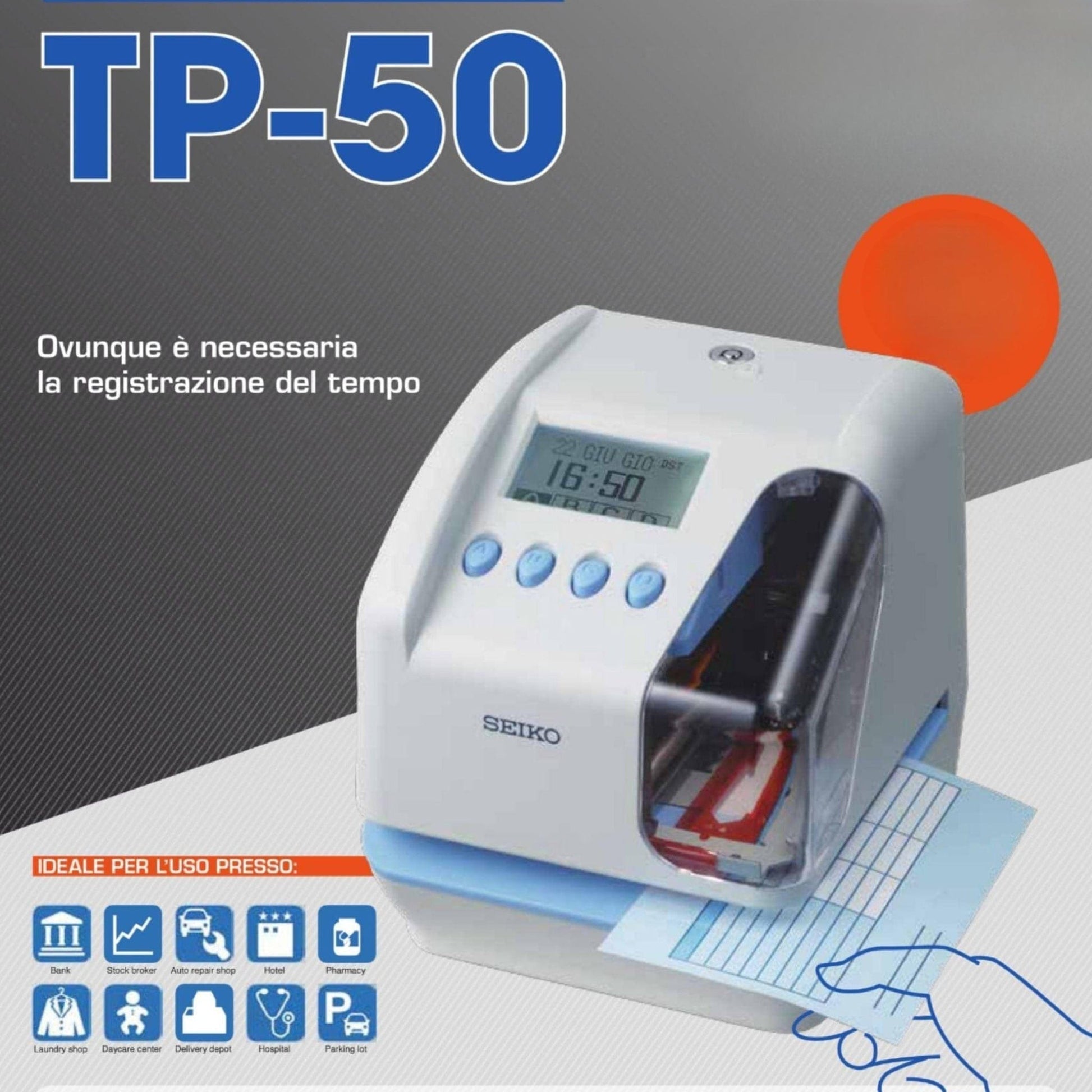 Seiko TP-50 time stamp machine box packaging available at NEOTECH Dubai