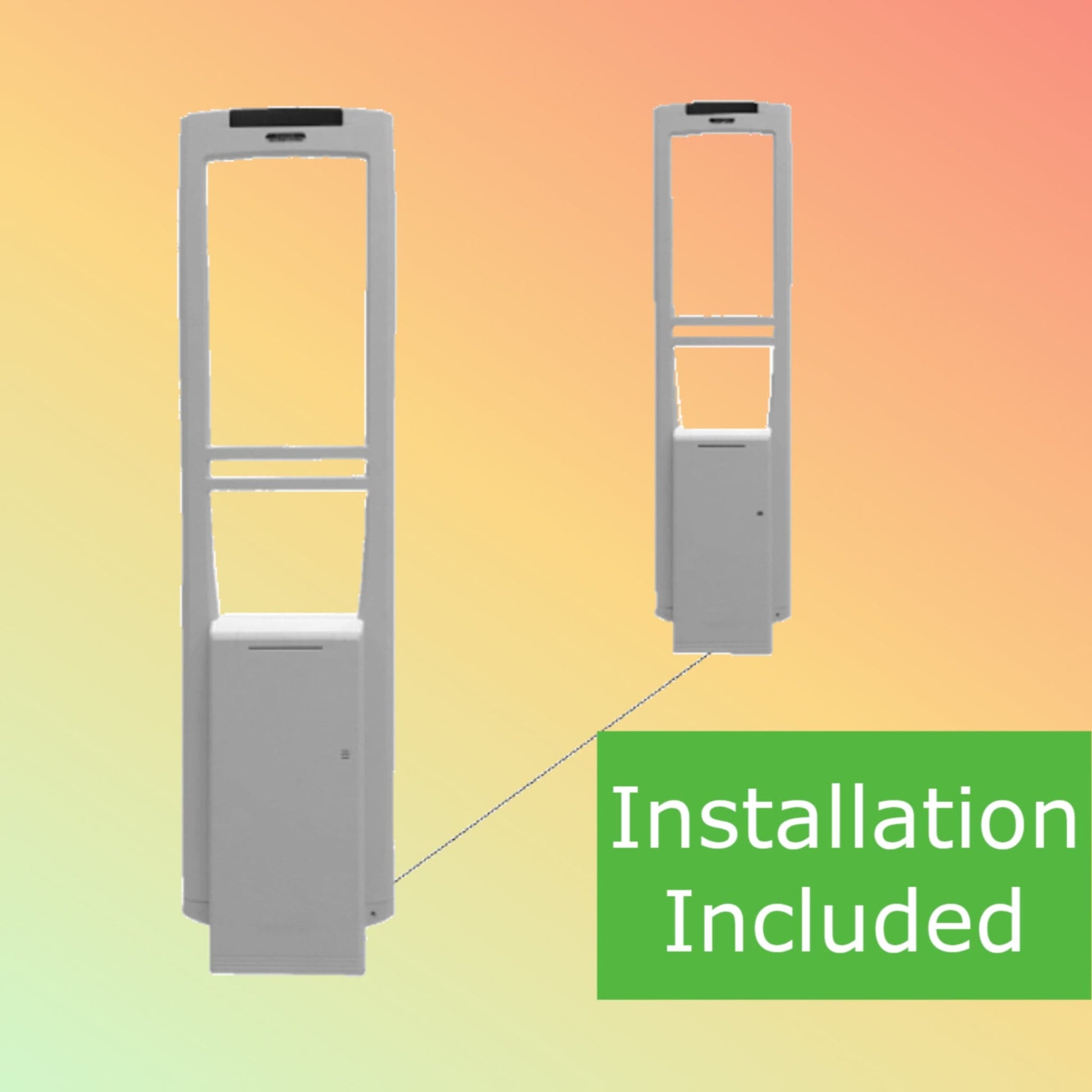 "Sensormatic Ultra 1.8 EAS DSP security system installed at a retail store entrance."