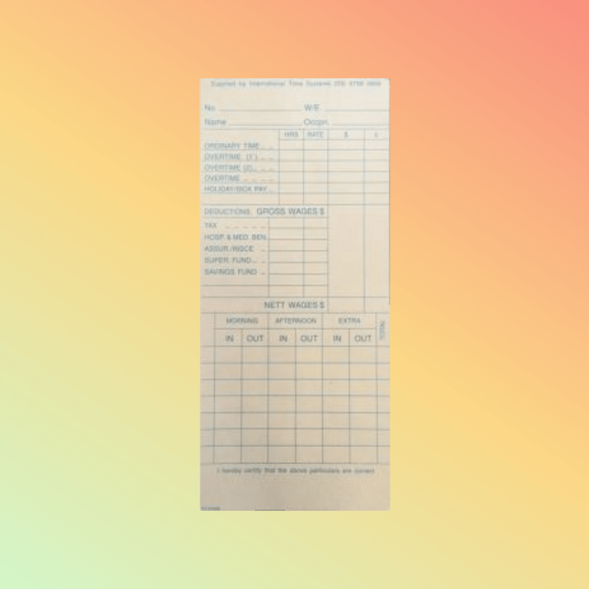 TC2X88 Time Cardsㅤ - NEOTECH