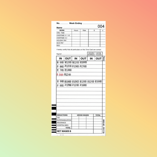 TCCM770 Time Cards - NEOTECH