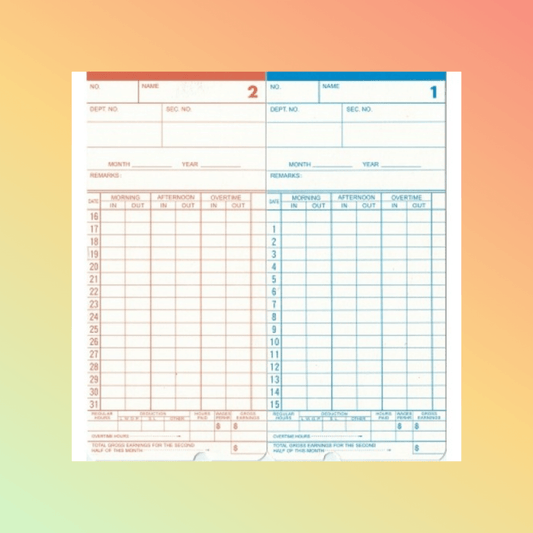 TCX6000 Time Cards - NEOTECH