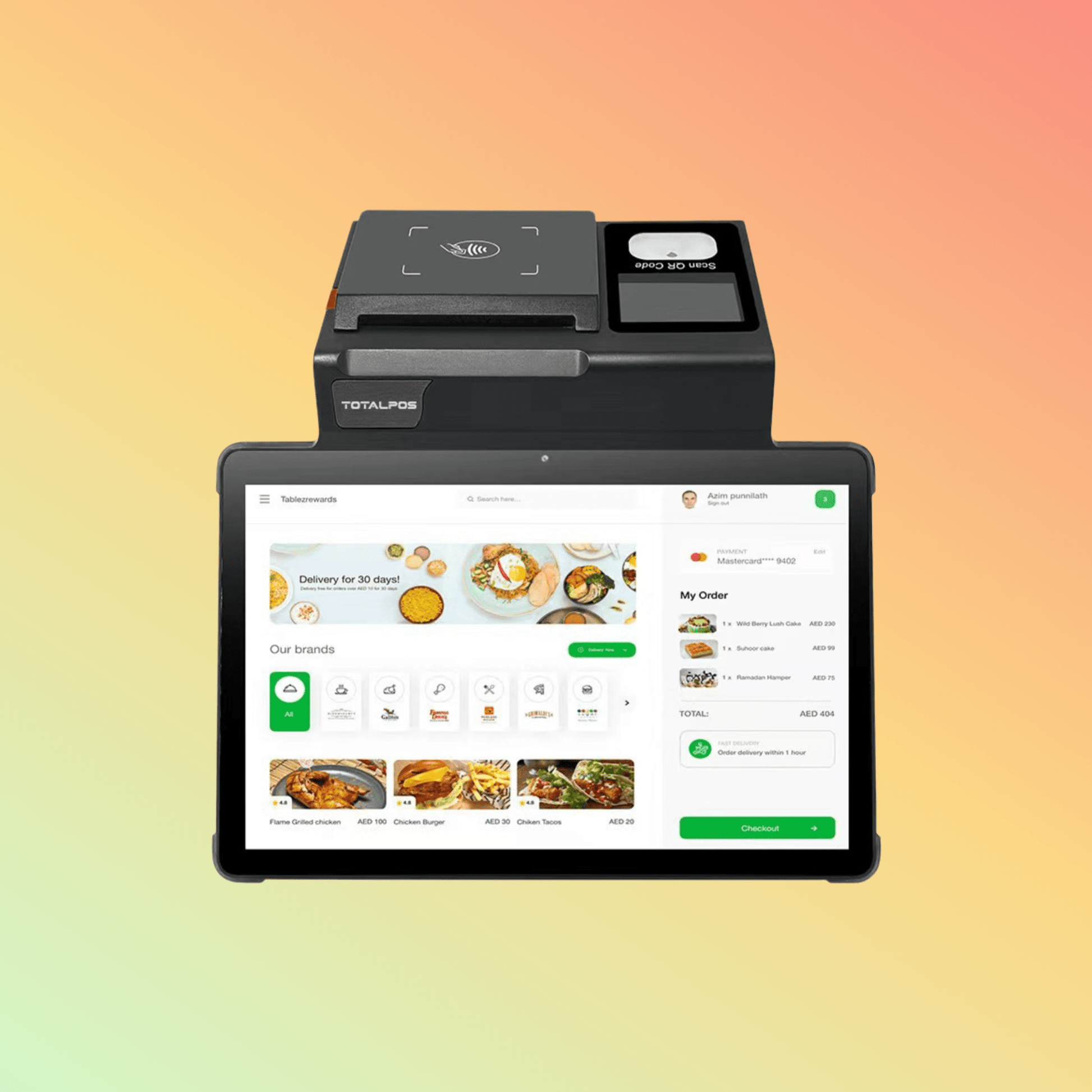 TOTALPOS NB11 11 inch full screen all in one Android Tablet POS Terminal - NEOTECH