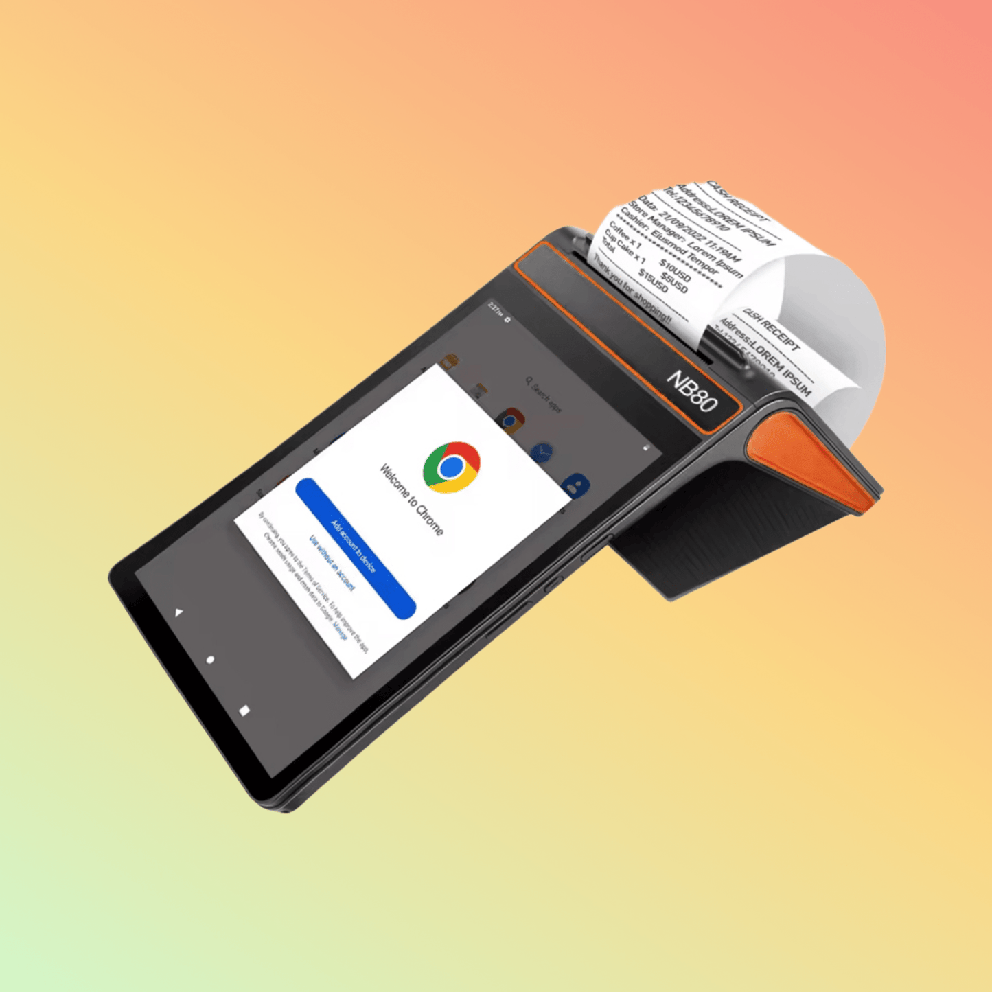 TOTALPOS NB80: 8" Android Terminal with 58mm/80mm Printer - NEOTECH