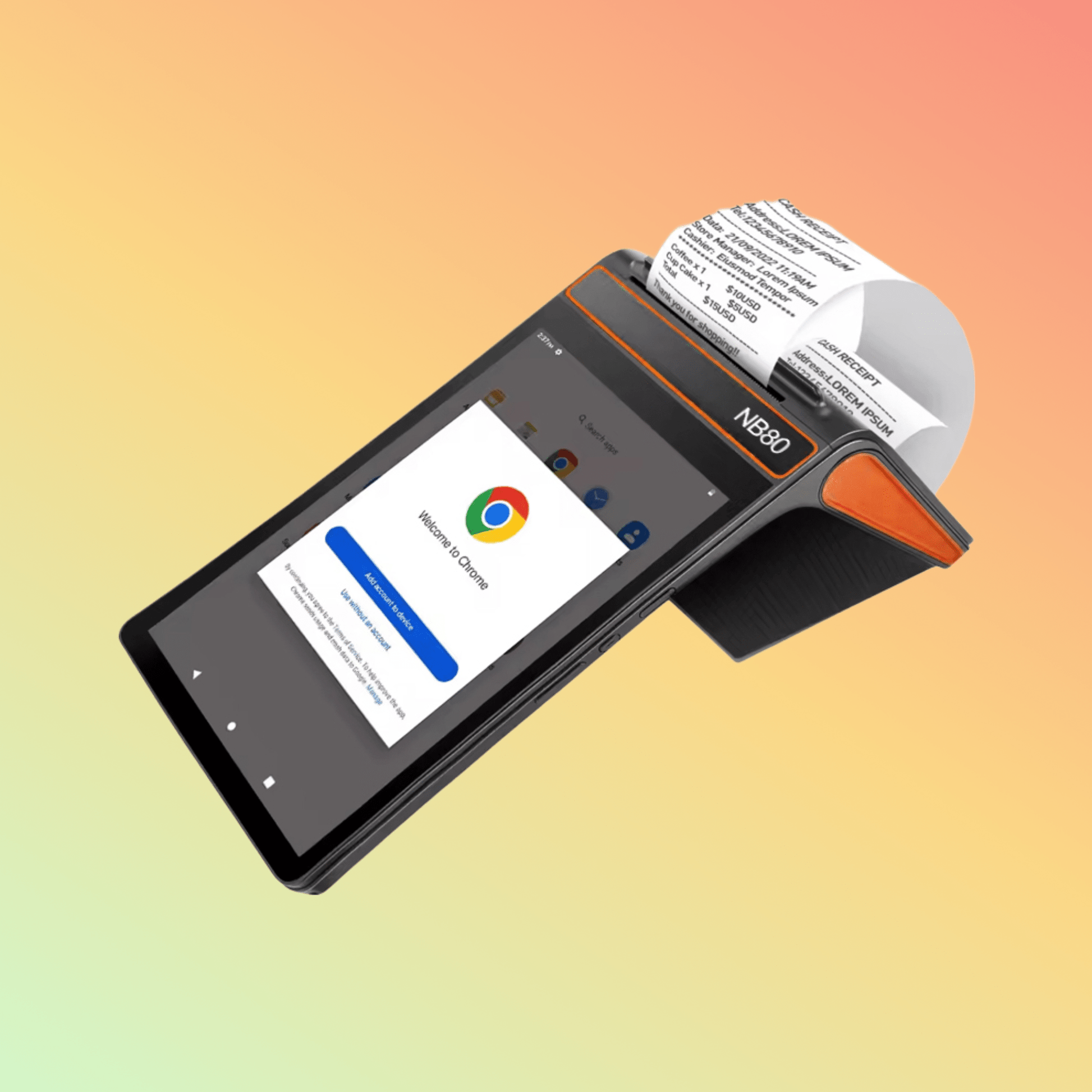 TOTALPOS NB80: 8" Android Terminal with 58mm/80mm Printer - NEOTECH