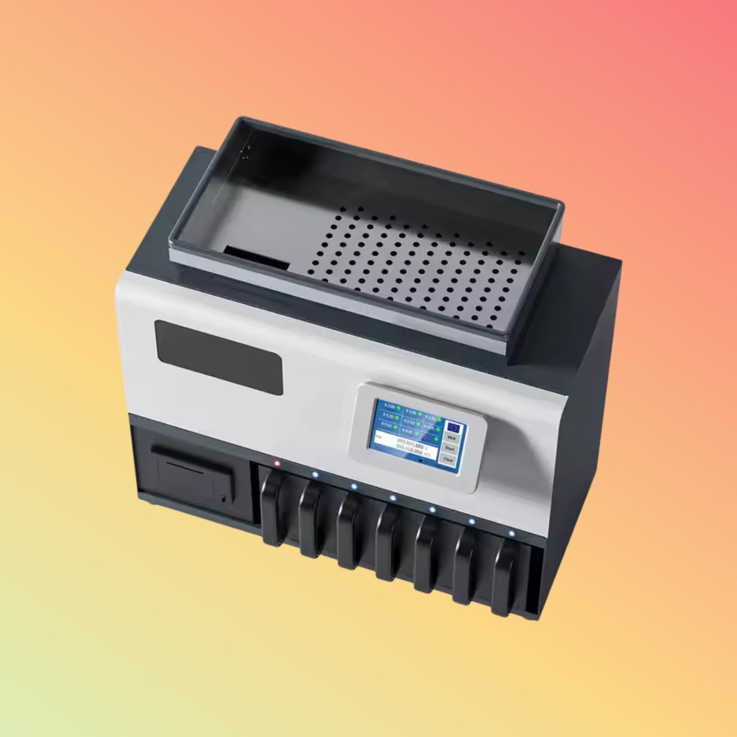 UN - 161S Portable 6+1 Touch Screen Coin Counting Sorter Precision High - Speed 600 coin/min Bank Machine Coin Counter - NEOTECH