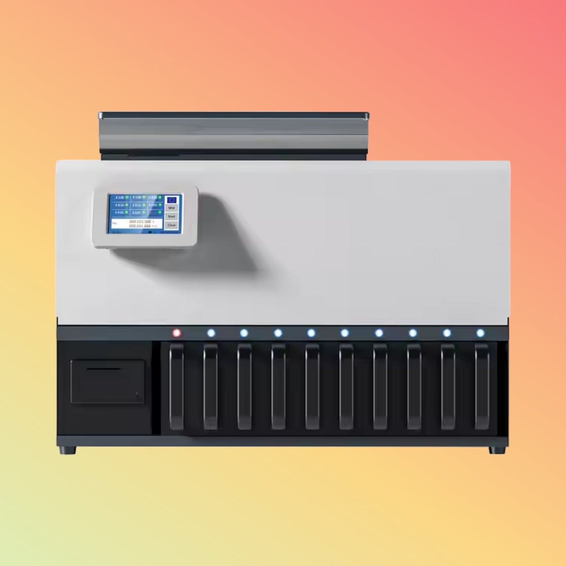 UN - 191S 9+1 Pocket High - Speed Coin Sorter with Touchscreen - NEOTECH