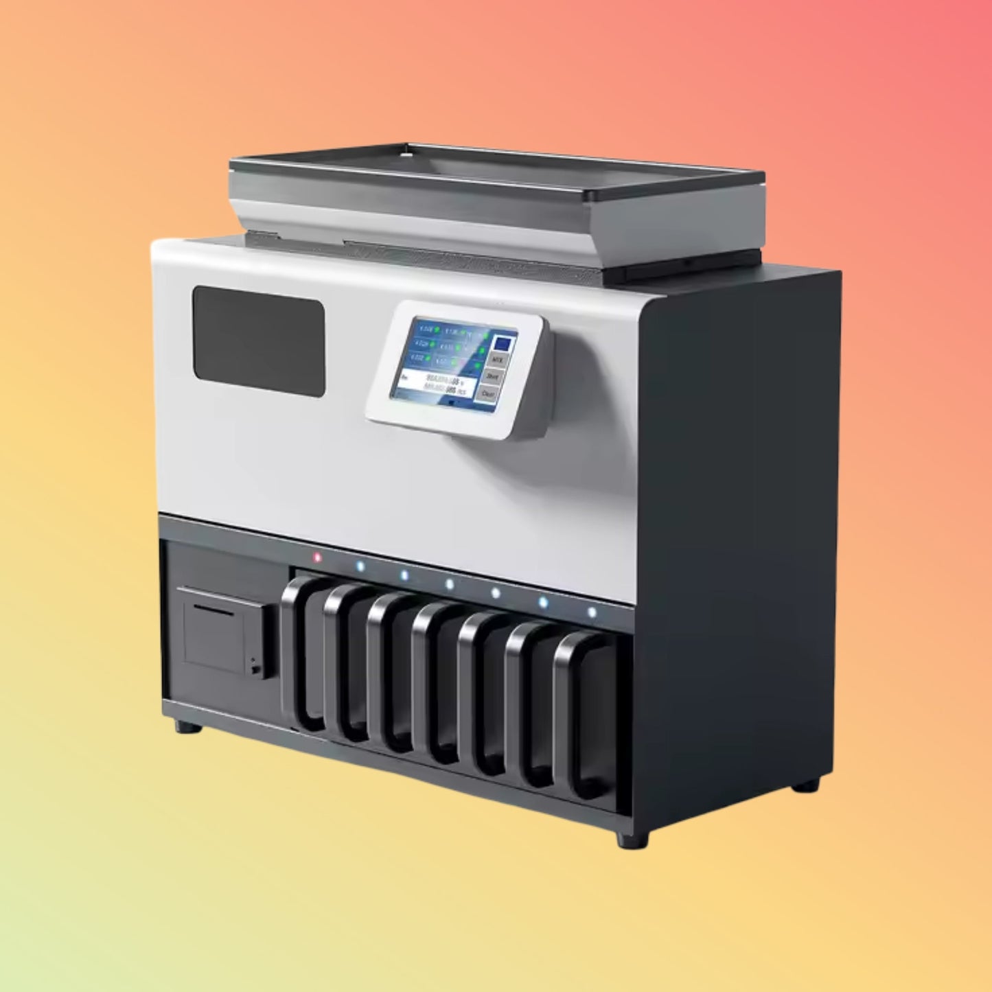 UN - 191S Automatic 9+1 Pocket Mixed Denomination Coin Sorter Equipment Automatic Electronic Coin Counters - NEOTECH