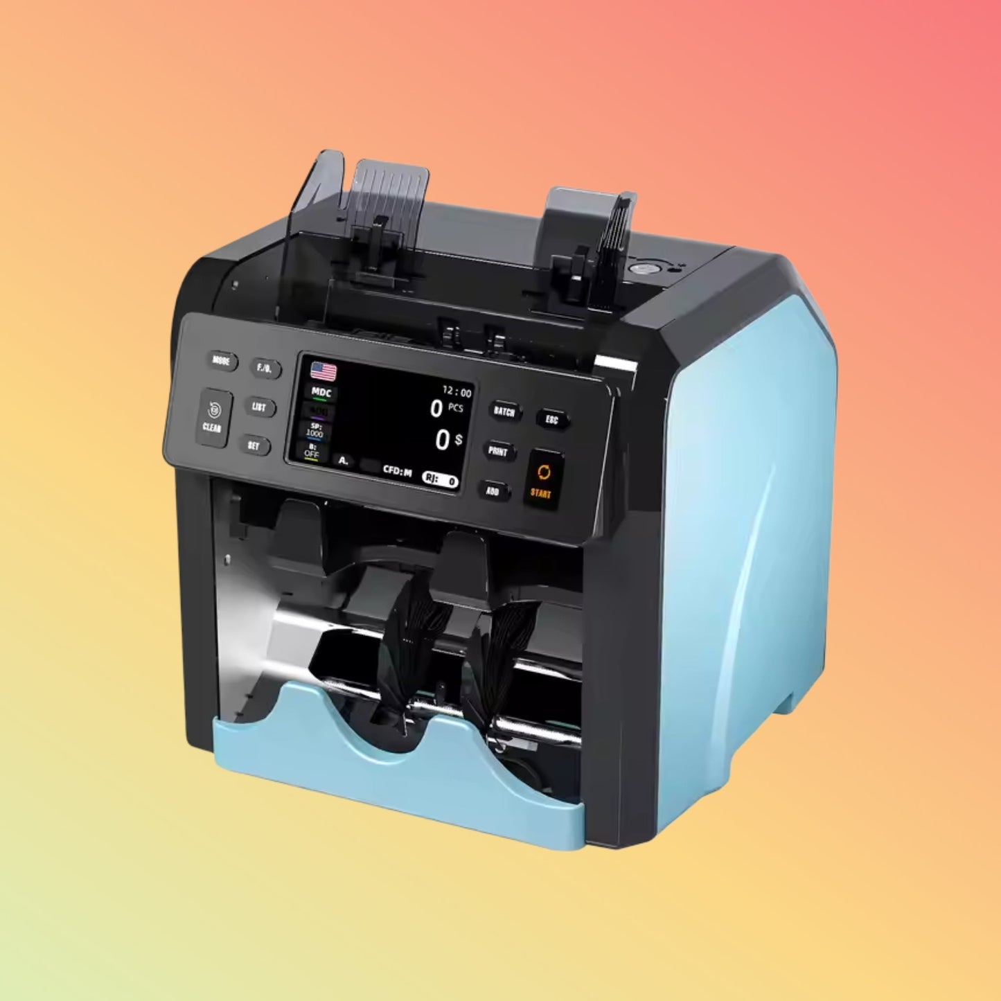 UN - 220A Portable Mixed Value Money Counting Machine 1500 Speed Multi - Currency 2 CIS Touch Screen Money Sorting Bill Counters - NEOTECH