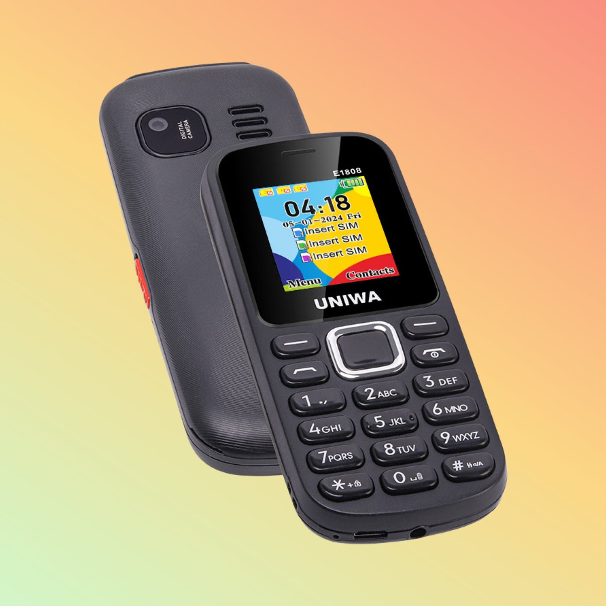 Uniwa E1808 GSM Keypad Design Triple Standby 3 SIM Card Mobile Phone - NEOTECH