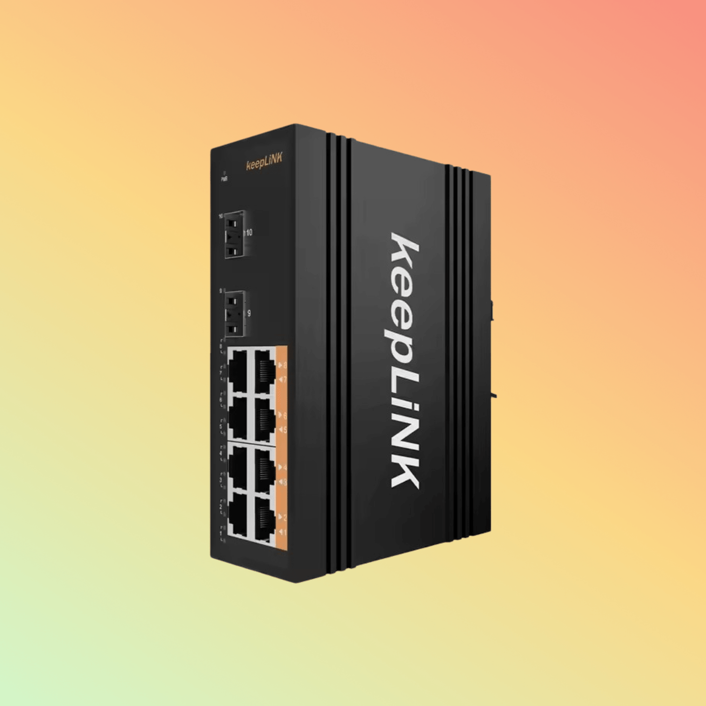 Unmanaged 10/100/1000M 8 Ports Industrial PoE Ethernet Switch DIN Rail IP40 for Outdoor CCTV LED Screen - NEOTECH