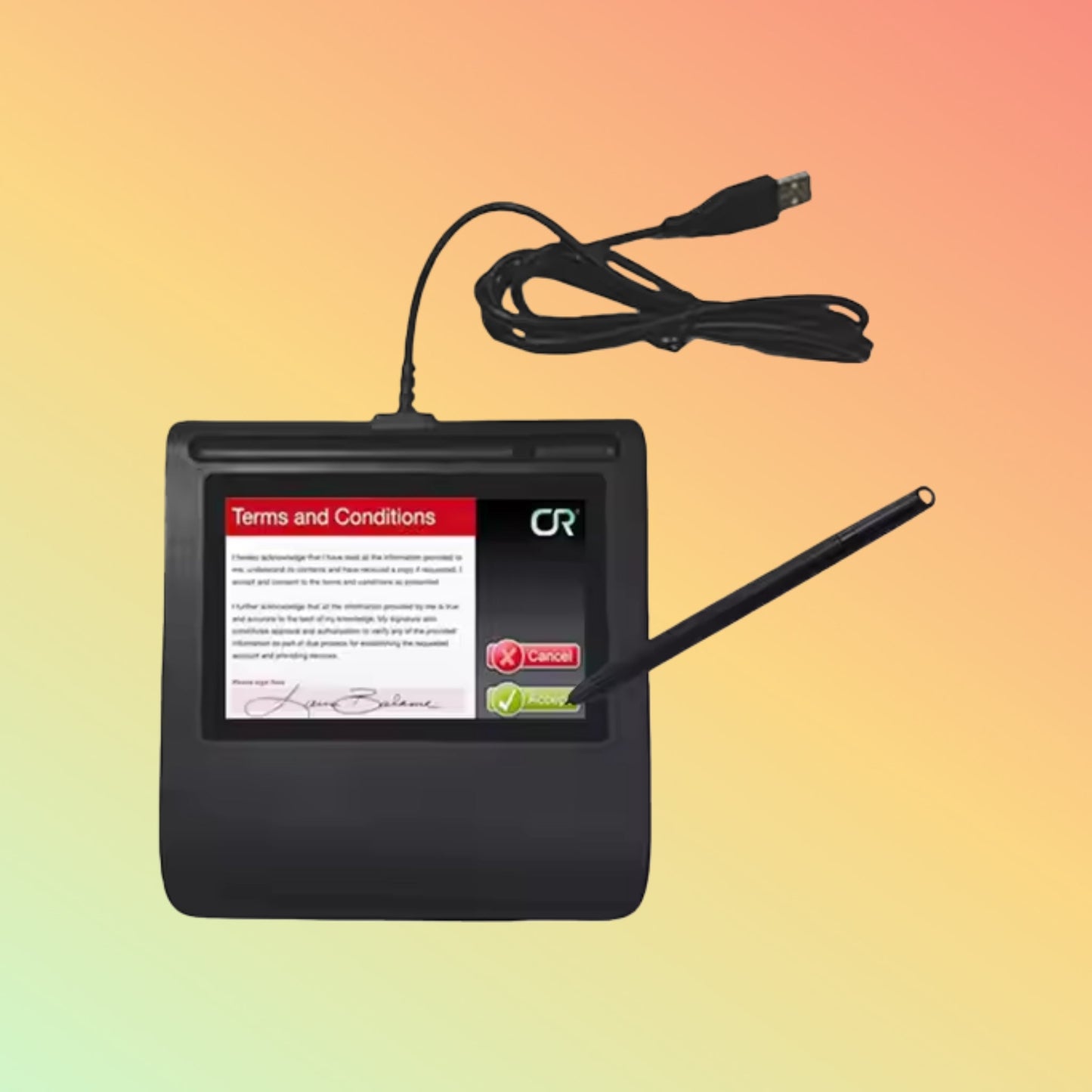 USB Signature Pad – 800x480 TFT LCD, 2048 Levels, Stylus, OEM & SDK Custom - NEOTECH