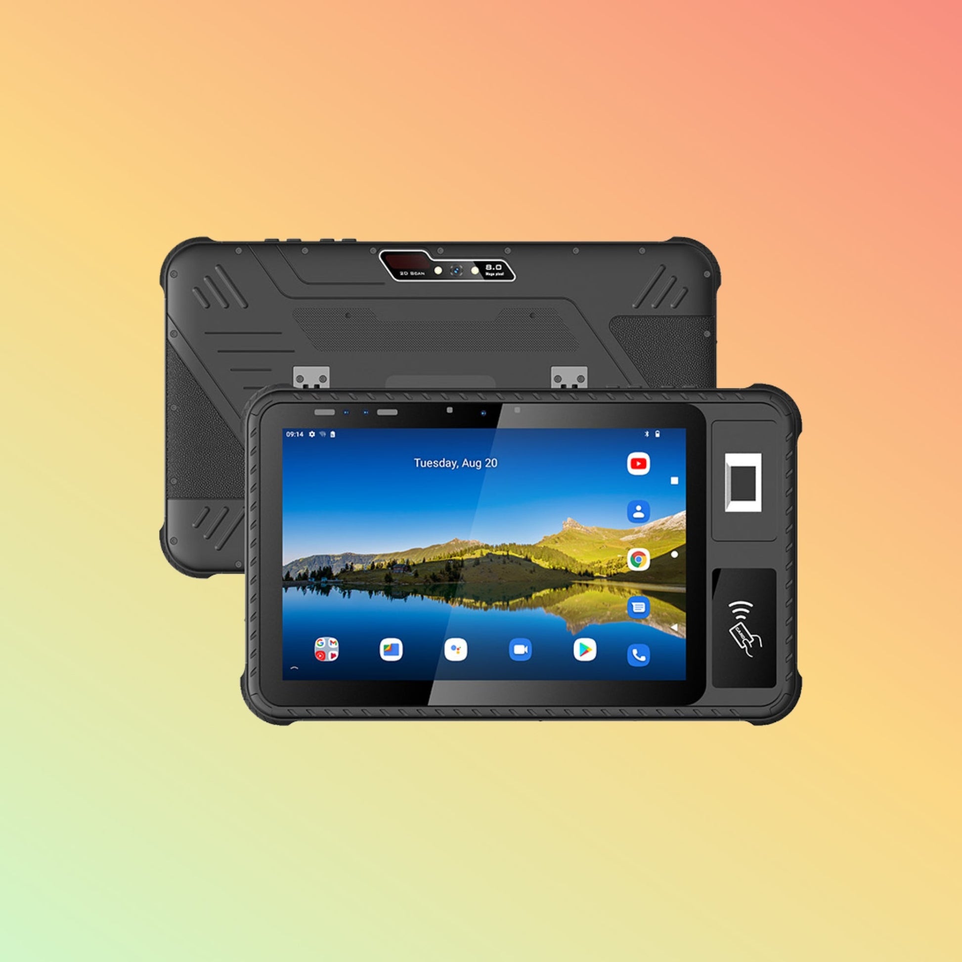 UTAB R1022 10 Inches Biometric Fingerprint Android IP65 Rugged Tablet with Front NFC Reader - NEOTECH