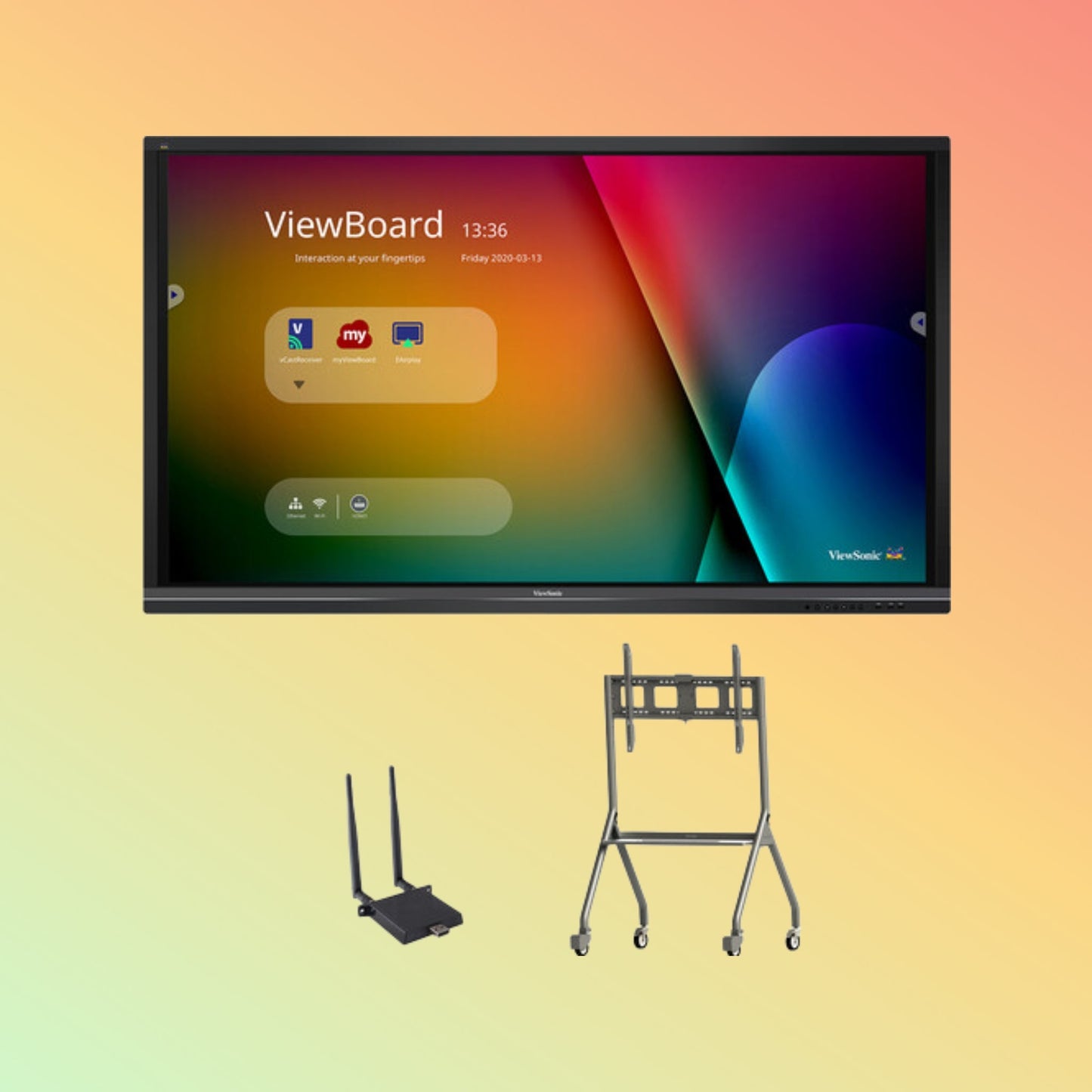 ViewSonic IFP6552 - E1 65" 4K ViewBoard – 350 nits, IR Touch, Wi - Fi 6, Wall Mount Kit - NEOTECH