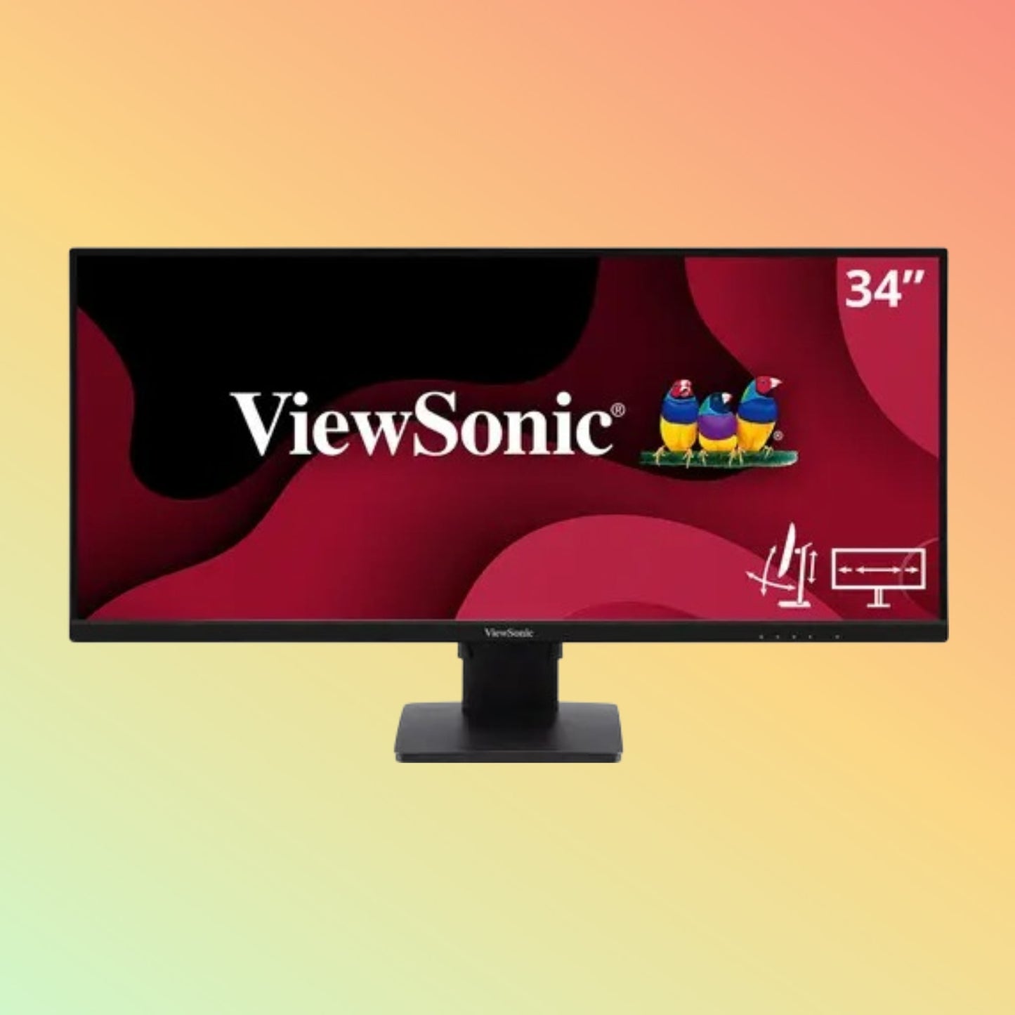 VIEWSONIC VA3456 - MHDJ Monitor - 34" UWQHD (3440 x 1440), IPS, Tilt, Swivel, Height, HDMI, DP, 420nits, 75Hz - NEOTECH