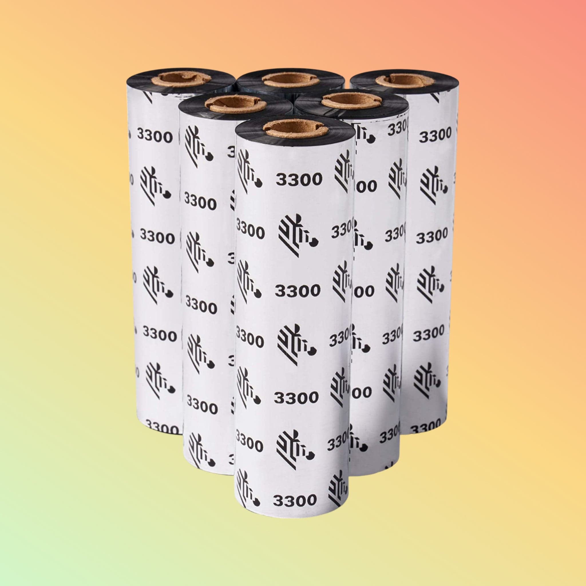 Zebra Ink Ribbon Roles Zebra 3300 Wax/Resin Ribbon 110mm x 74m (12 Rolls) NEOTEC...