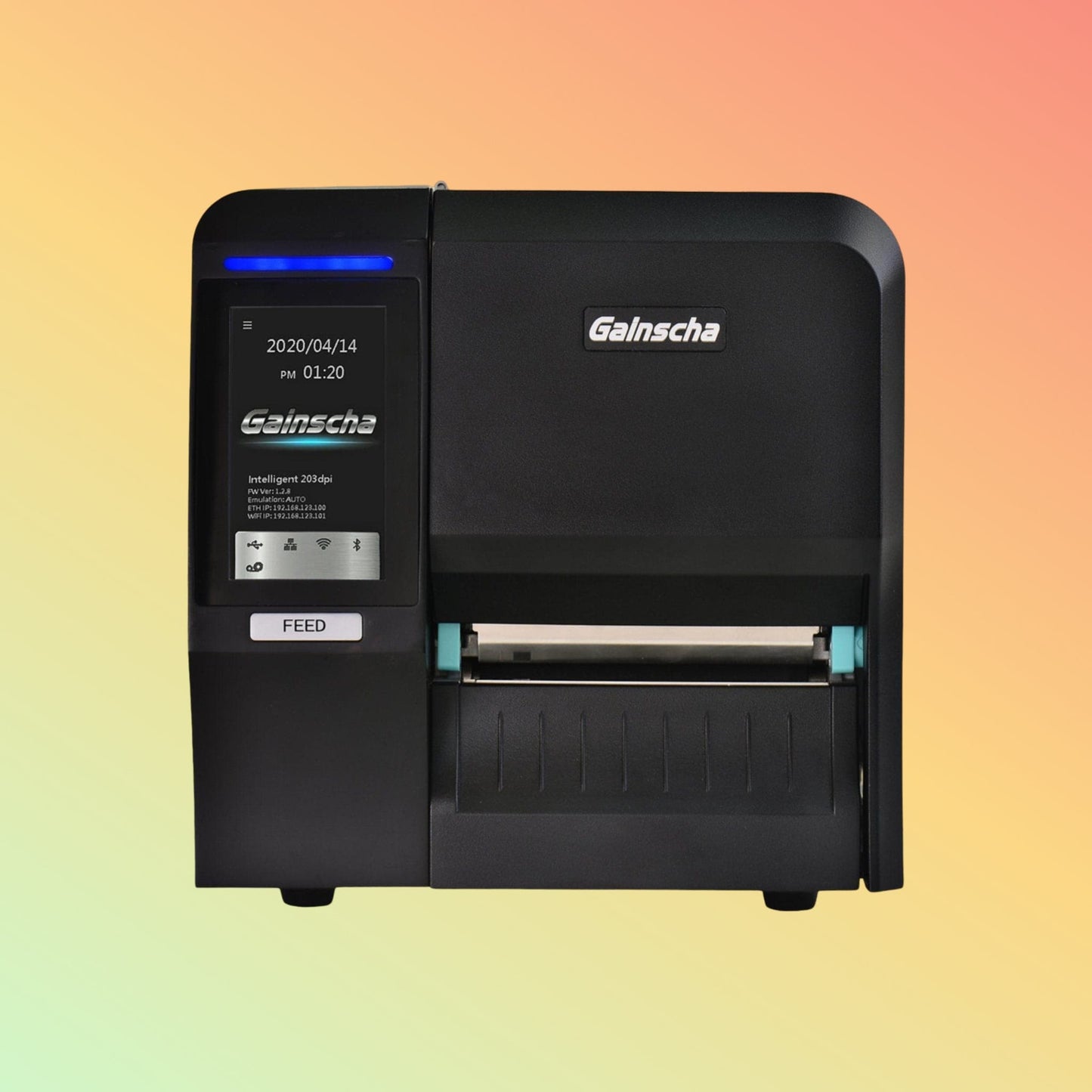 "High-performance Gainscha GI-2408T, built for industrial productivity with advanced printing technology and robust materials."